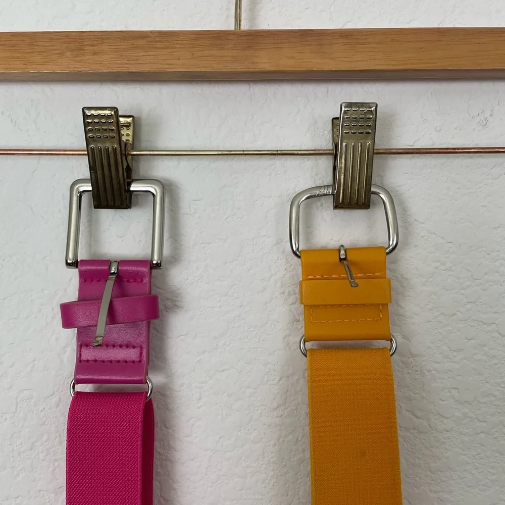 Lot Of 2 Softball‎ Belts Adjustable Pink and Yellow